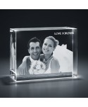 Cristal Brick, para el grabado láser de fotografías 2D y 3D, un regalo especial bodas. Rabbah - Crystal Memories