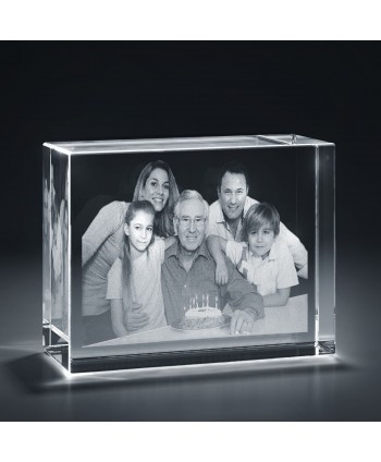 Cristal Brick, para el grabado láser de fotografías 2D y 3D, un regalo especial cumpleaños. Rabbah - Crystal Memories